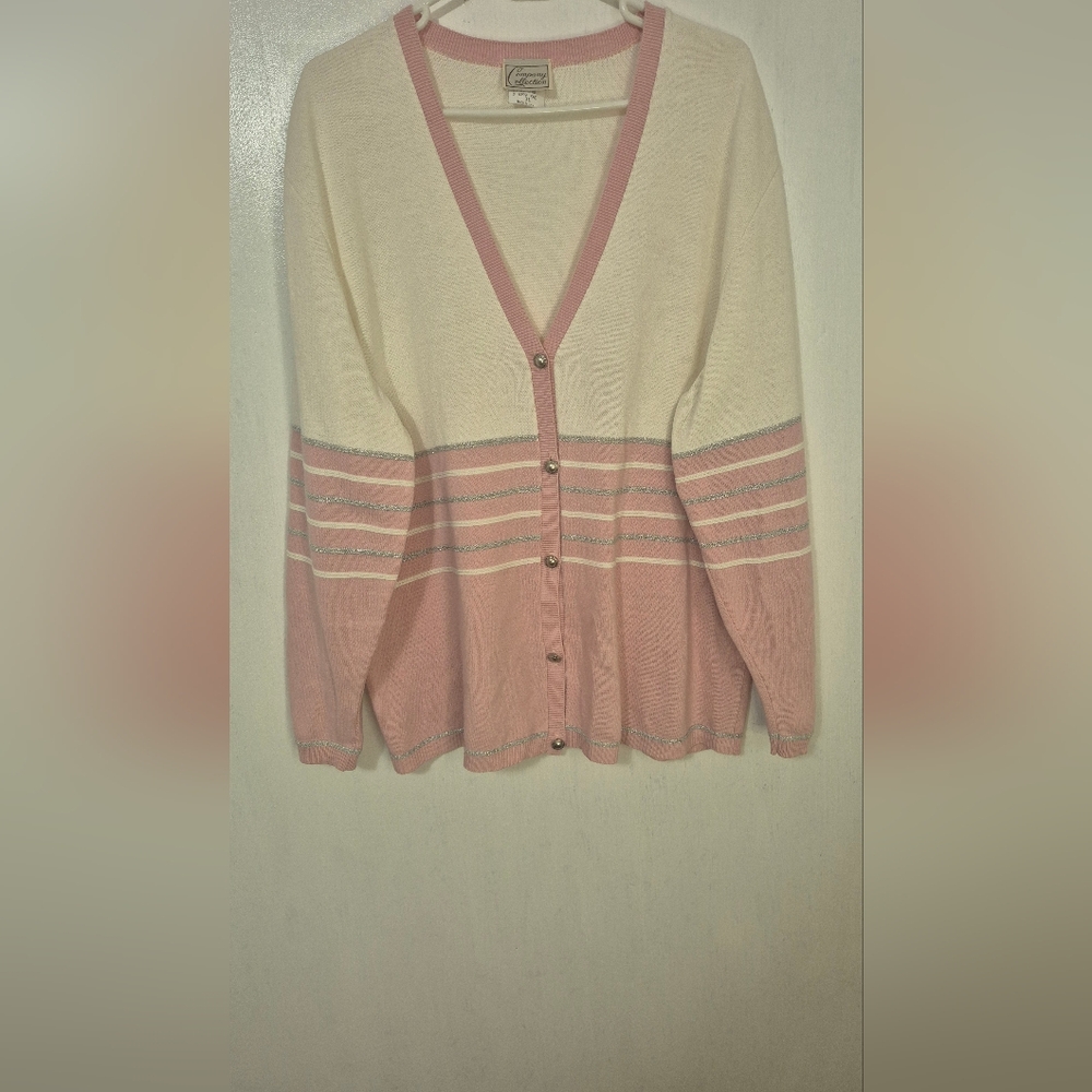 Company Collection Size XL Pink and Cream Cardigan